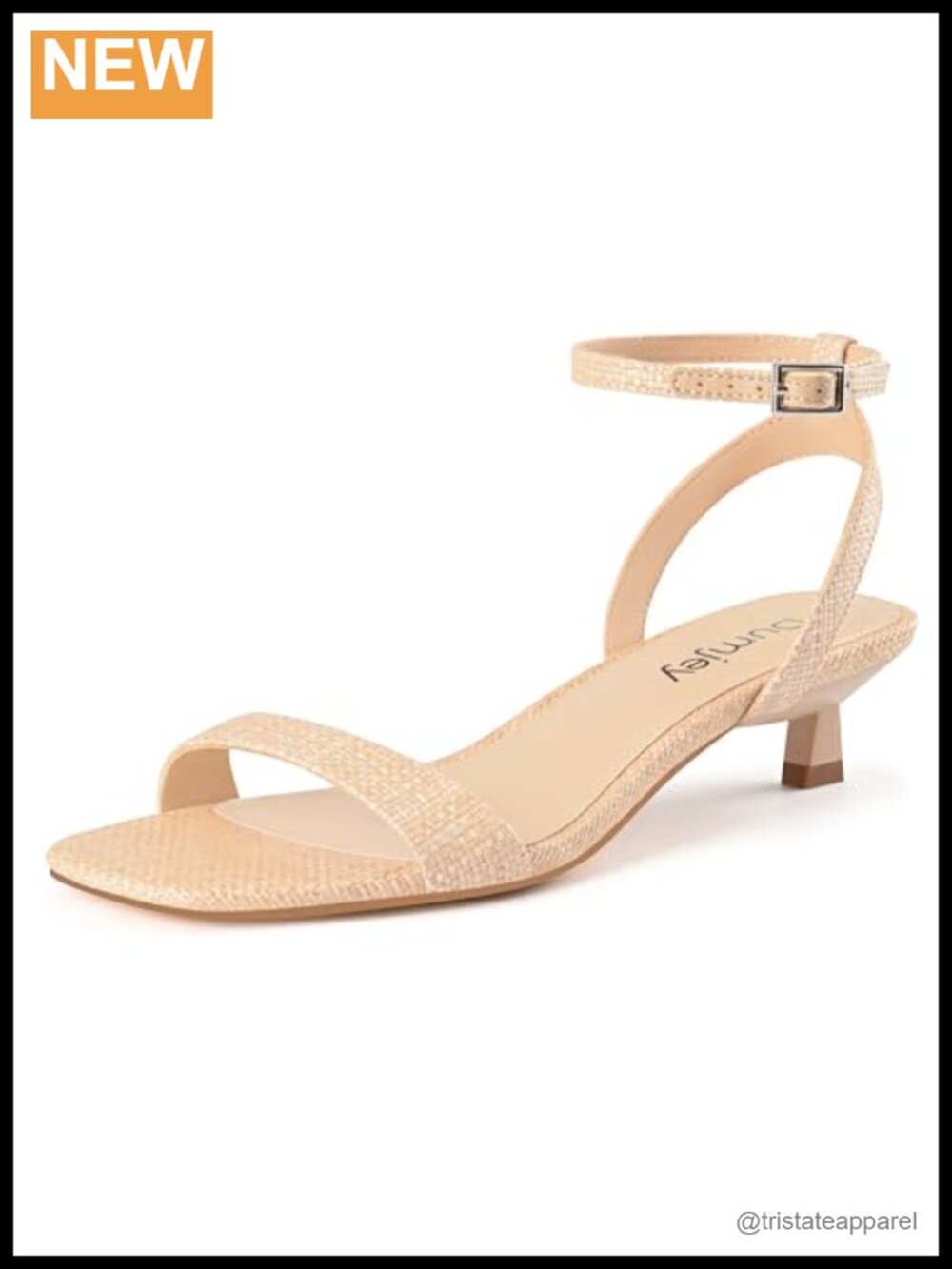 Faux Leather Kitten Heel Sandals